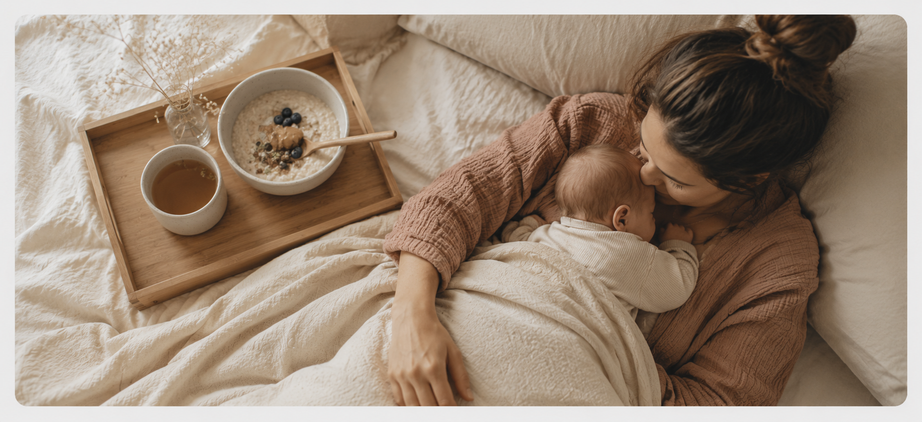 Un moment de douceur et de repos lors d'un accompagnement postnatal à domicile