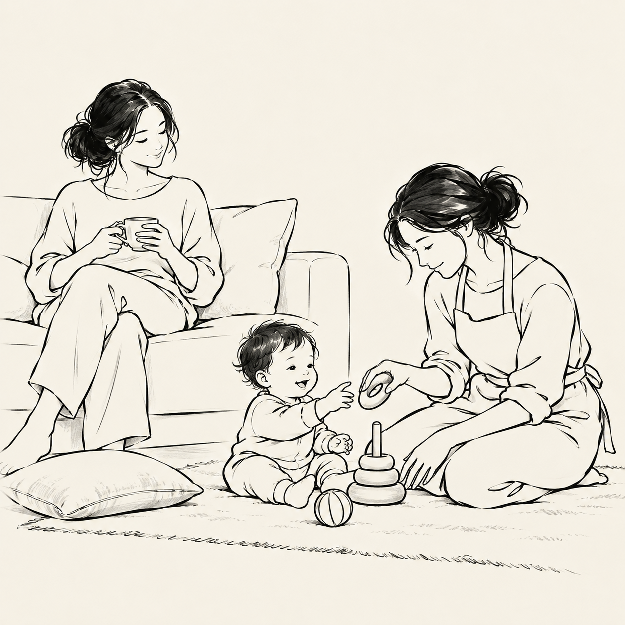 Accompagnement maternité avec une maman et son bébé