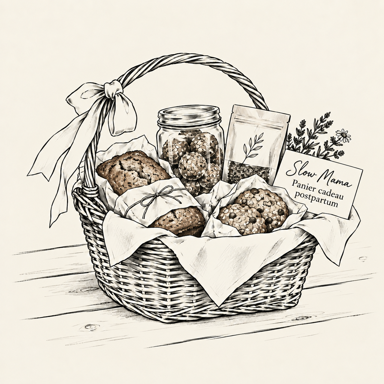 Panier cadeau postpartum réconfortant pour jeune maman