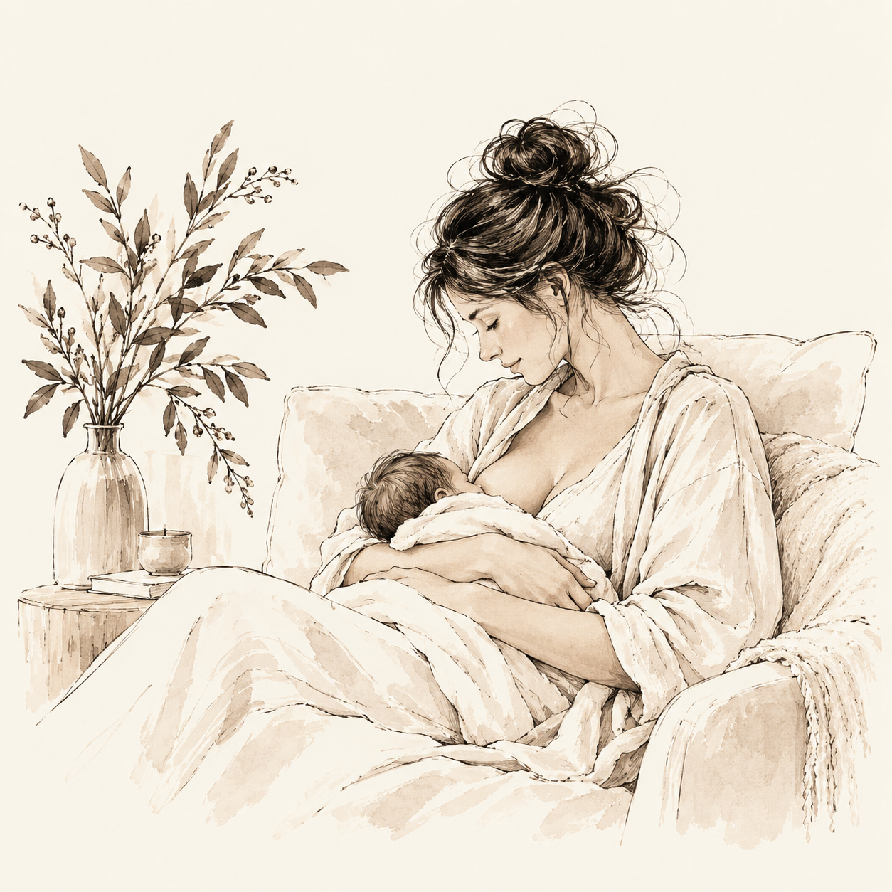 Accompagnement postnatal à domicile avec maman et bébé