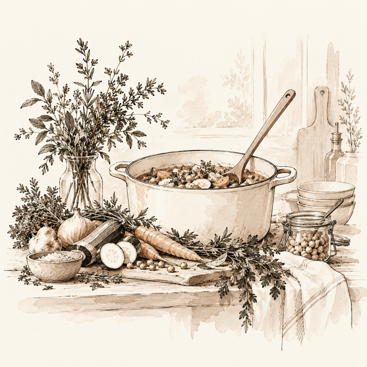 Repas sains et préparés en batch cooking à domicile